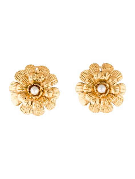 chanel camelia trama|Chanel camelia earrings.